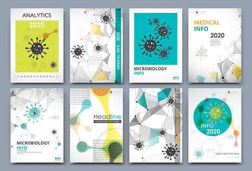 Abstract composition. Math science text frame surface. A4 brochure cover design. Title sheet model set. Patch geometric shapes icon. Modern vector front page. COVID-19 virus. Polygonal texture.