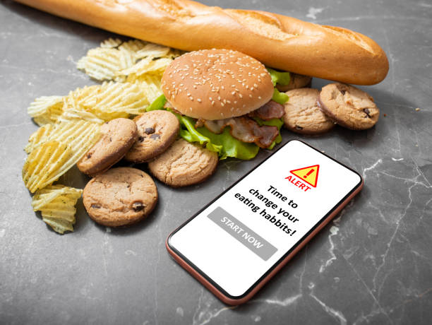 Conceptual photo about stop eating junk food Conceptual photo about one's need to stop eating junk food terrible meal stock pictures, royalty-free photos & images
