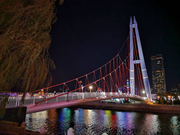 istock Tiaoyue bridge at Xinghai Square, Dalian, Liaoning 1215101577