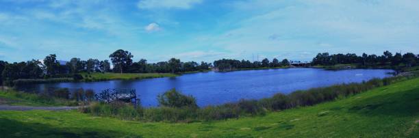 Panoramic view of a lake a park in broadmeadows Melbourne
