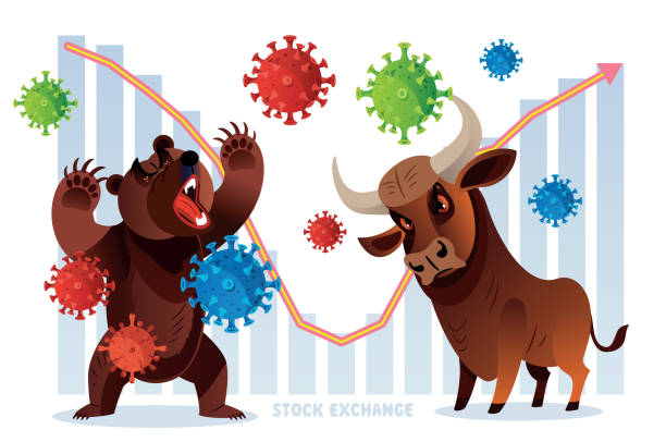 황소와 곰, 증권 거래소 - bull bear stock market new york stock exchange stock illustrations