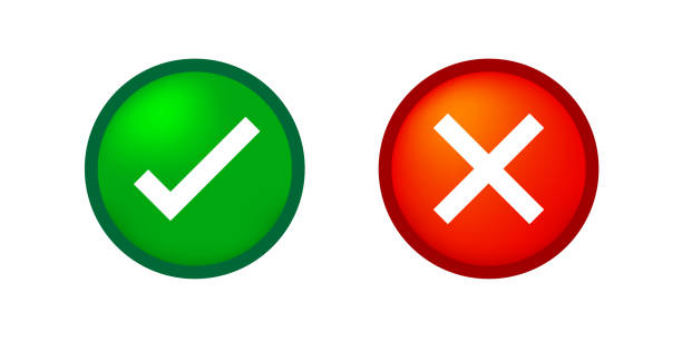 istock check mark and x or confirm and deny circle icon button 3d for apps and websites symbol, icon checkmark choice, checkbox button for choose, circle answer box for checklist, approval check sign button 1215105872