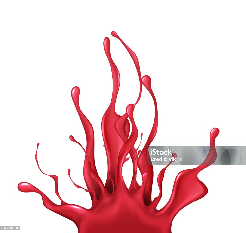Red Drip Graphics Realistic Drips Of Red Paint Isolated On A White Background Vector ...