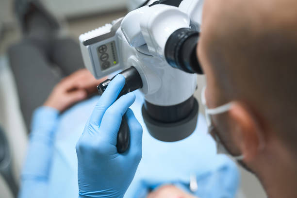 istock Dentist working with modern technology stock photo 1215110583