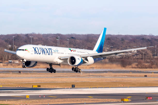 Kuwait Airways Boeing 777 airplane at New York JFK stock photo