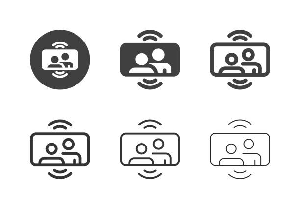 Mobile Video Call Icons - Multi Series Mobile Video Call Icons Multi Series Vector EPS File. human interest stock illustrations