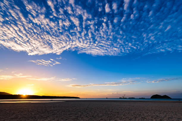 istock View of the beach, sunset light and beautiful sky 1215113646