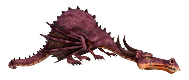 istock 3D illustration fantasy dragon on white 1215113987