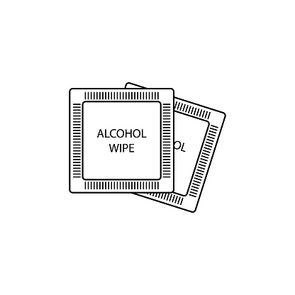 Alcohol wipes icon line style. Vector eps10