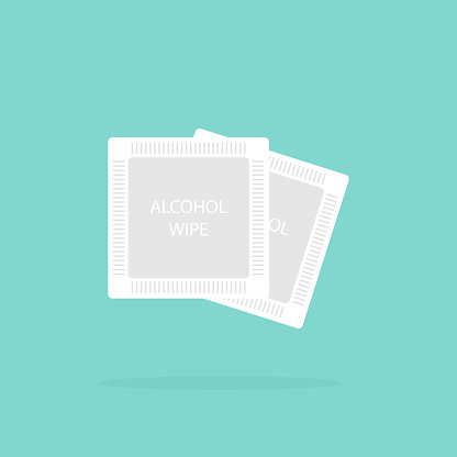 Alcohol wipes icon. Antibacterial formula. Vector eps10