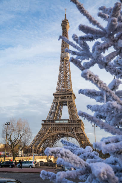 istock Street with view on the famous paris eiffel tower . 1215123556