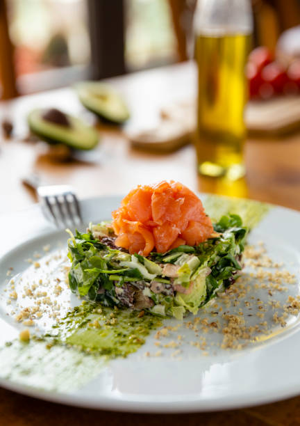 istock smoked salmon avocado walnut salad 1215123944