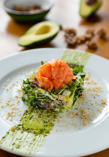 istock smoked salmon avocado walnut salad 1215124048