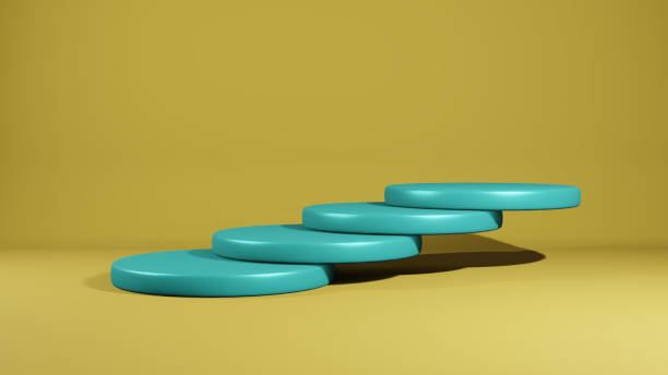 istock abstract soft colorful stage mockup for background on 3D render. 1215124182