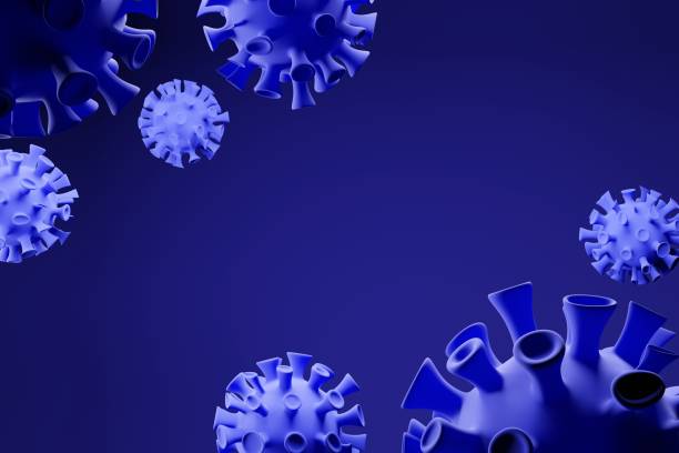 istock Coronavirus cell Covid-19 outbreak. 3D render Influenza background as blue dangerous flu strain cases as a pandemic medical health risk concept.Floating China pathogen 1215128119
