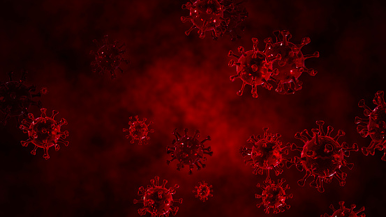 3D graphics of a virus cell background