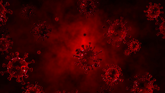 3D graphics of a virus cell background