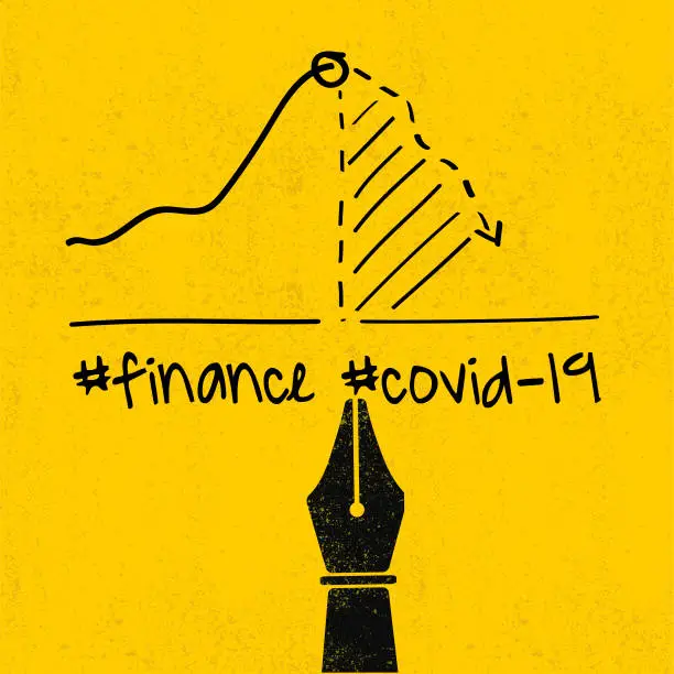 Vector illustration of Economic Finance Crisis Covid-19 Worldwide