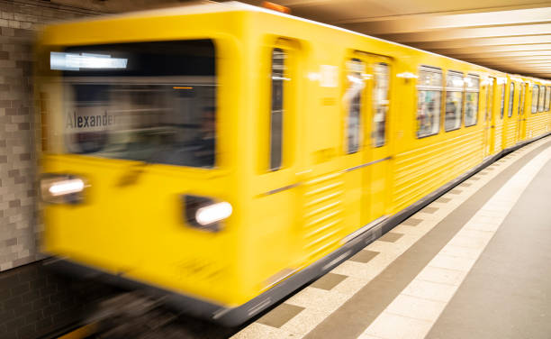 istock Alexanderplatz metro station and train 1215136936