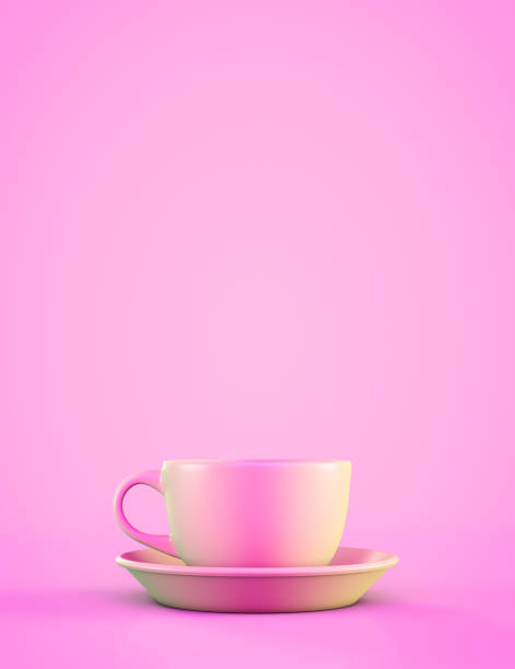 istock Pink mug on a pink background. With copy space. 1215138383