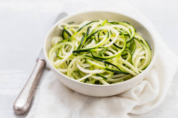 istock courgette noodles in bowl on gray ceramic background 1215145110