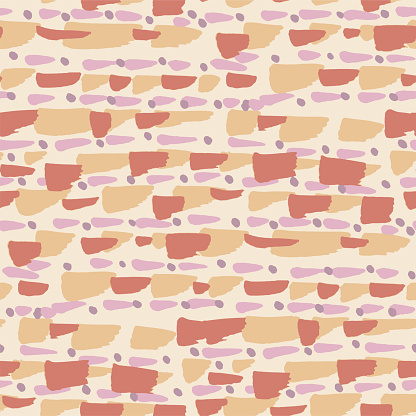 Nude and pale orange hues abstract brush stroke seamless pattern for background, wrap, fabric, textile, wrap, surface, web and print design. Summer vibes dynamic repeatable motif for garment industry