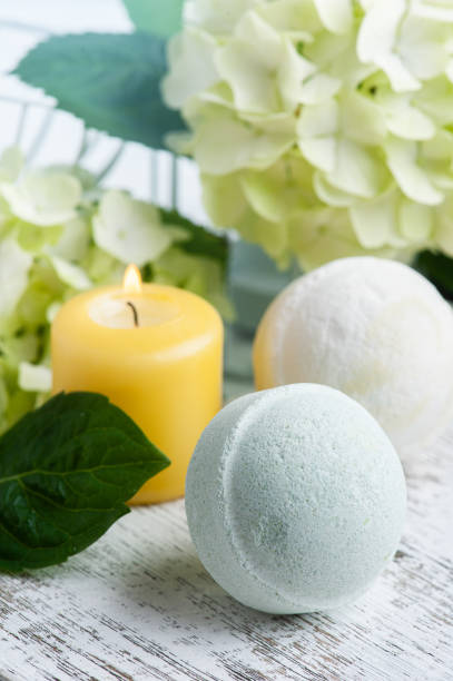 istock Green aroma bath bombs in Spa 1215148543