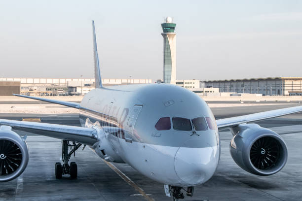 카타르항공 보잉 787 드림라이너 - boeing 787 qatar airways airplane aerospace industry 뉴스 사진 이미지