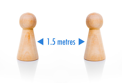 1.5 meter english Social distancing with wooden pawns