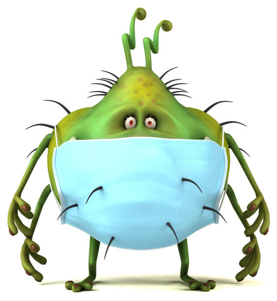 3D Illustration of a bug monster with a mask