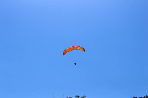 istock Paragliding in the blue sky 1215157933
