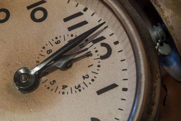 Close up of clock face in repair shop