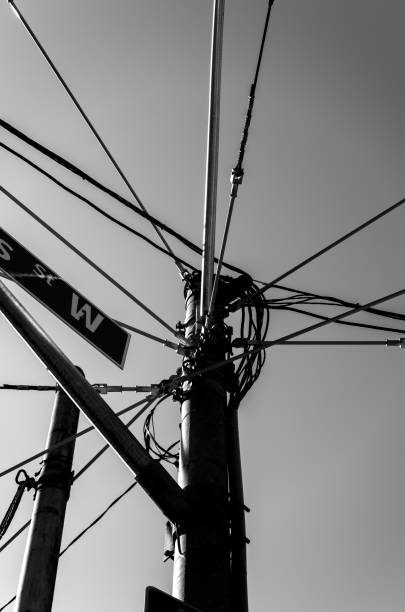 Concrete, cable and sign