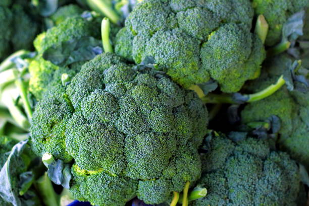 Fresh broccoli on a market close up, selective fokus.