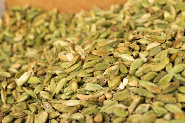 istock Heap of fresh green cardamom. 1215180438