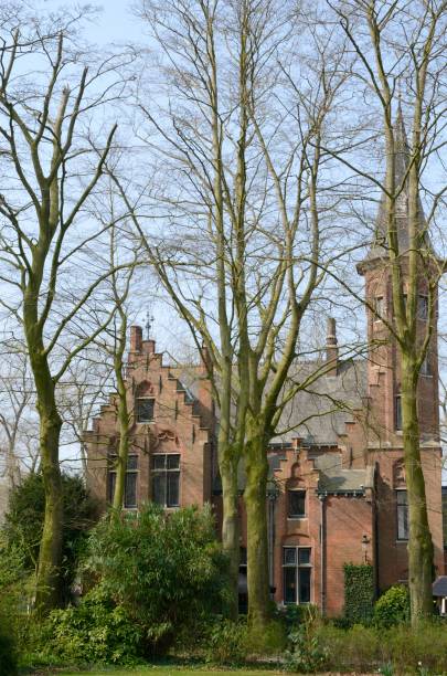 Red brick building in Brugge park