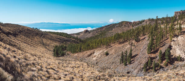 istock Panoramic View Of Landscape And Mountains Against Blue Sky 1215186671