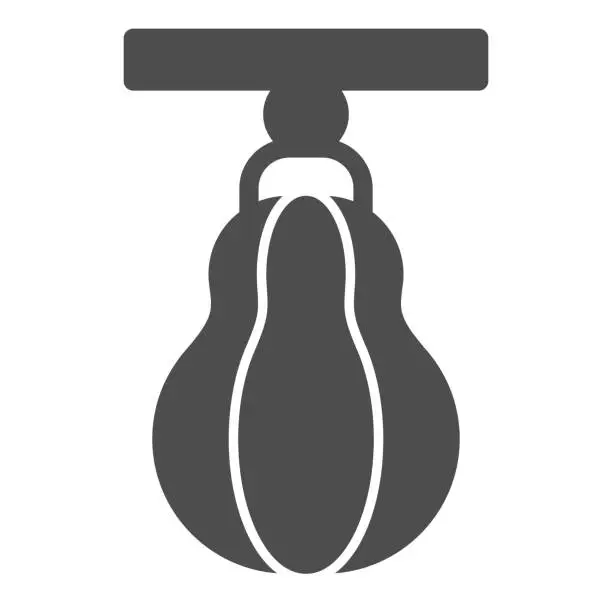 Vector illustration of Punching heavy bag line and solid icon. Attribute for boxing on gym circuit symbol, outline style pictogram on white background. Fitness or sport sign for mobile concept, web design. Vector graphics.