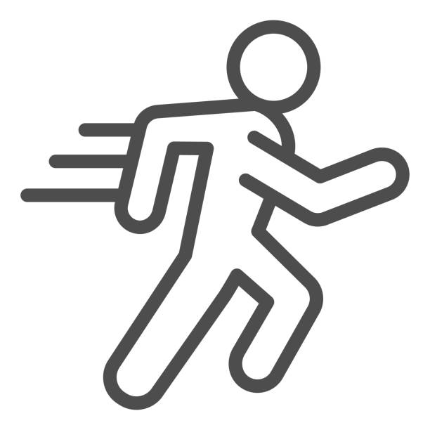 Runner line and solid icon. Sportsman running with speed motion symbol, outline style pictogram on white background. Healthy lifestyle or sport sign for mobile concept and web design. Vector graphics. Runner line and solid icon. Sportsman running with speed motion symbol, outline style pictogram on white background. Healthy lifestyle or sport sign for mobile concept and web design. Vector graphics motion graphics stock illustrations