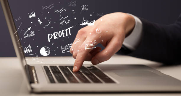 istock Businessman working on laptop, business concept 1215195647