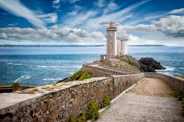 The Petit Minou lighthouse is a lighthouse in the Brest harbor, standing in front of the Fort du Petit Minou, in the municipality of Plouzané. Aligning it with Phare du Portzic, it shows the safe route to follow for ships entering the harbor