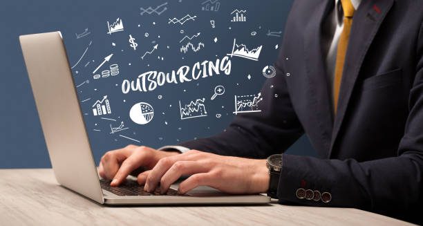 istock Businessman working on laptop, business concept 1215197121