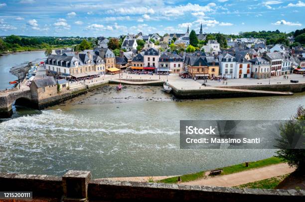Auray Port Of Saintgoustan Panoramic View Of The Old City Centre Brittany France Stock Photo - Download Image Now