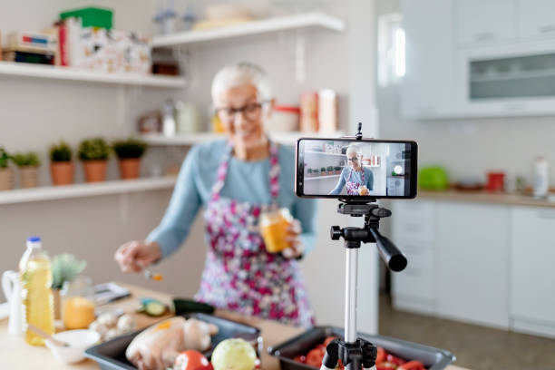 istock Senior Female Culinary Vlog 1215201134