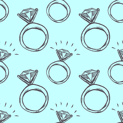 Diamond Ring Seamless Pattern Stock Illustration - Download Image Now ...