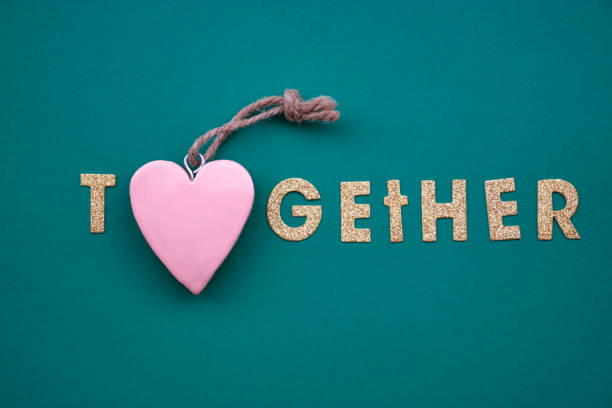 Romantic lettering together. postcard or poster element. style valentines day sign. Do it together.