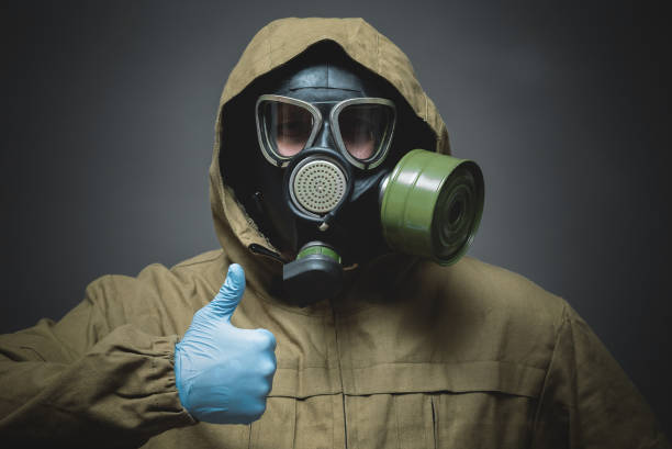 istock Man in gas mask. 1215206224