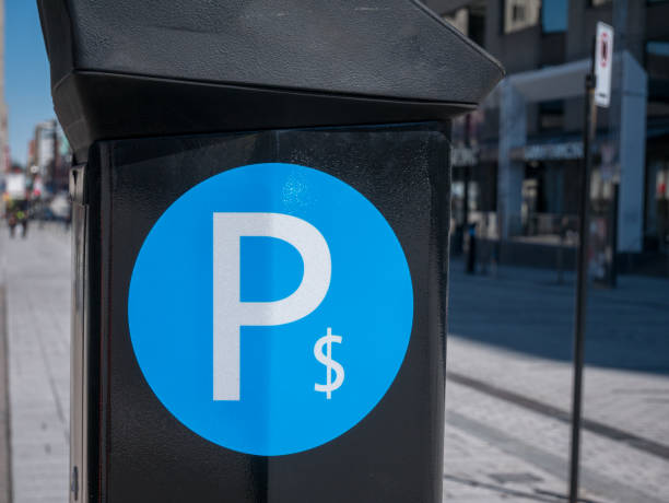 istock Municipal parking machine in Montreal, Canada 1215214647