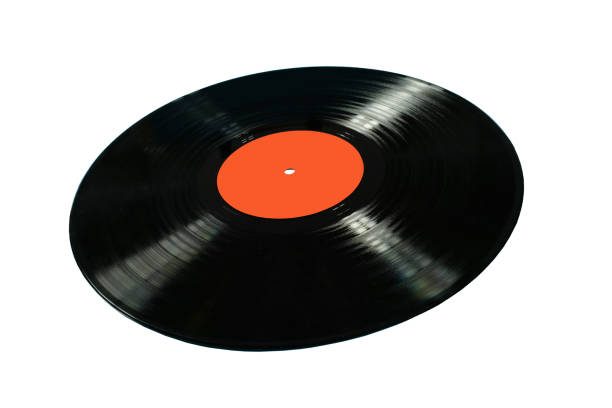 istock Old vinyl record isolated on a white background. Close-up. 1215219185
