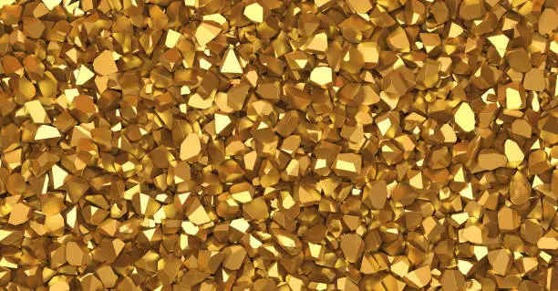 background with gold nuggets on white background